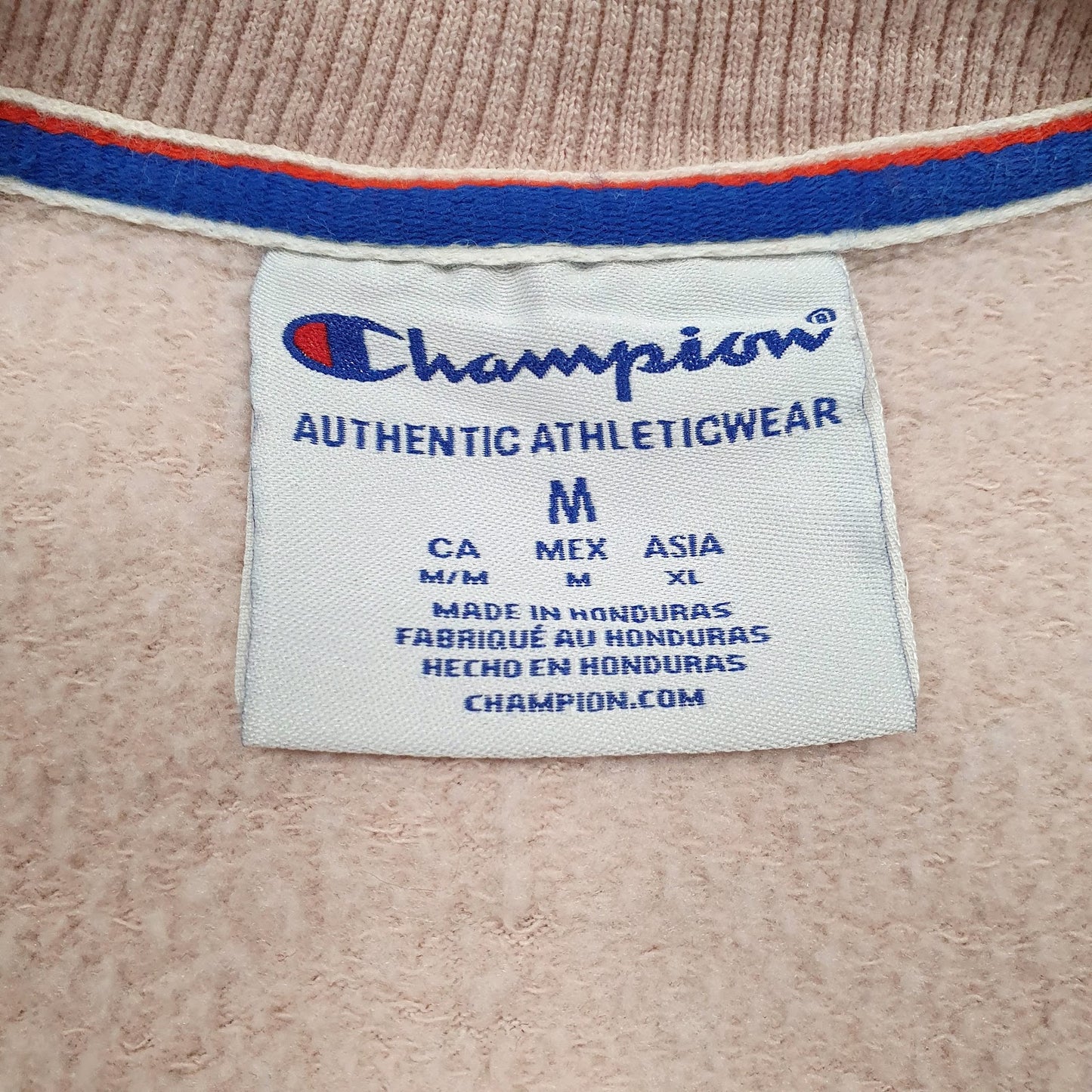 Womens Pink Champion Spellout Crewneck Jumper