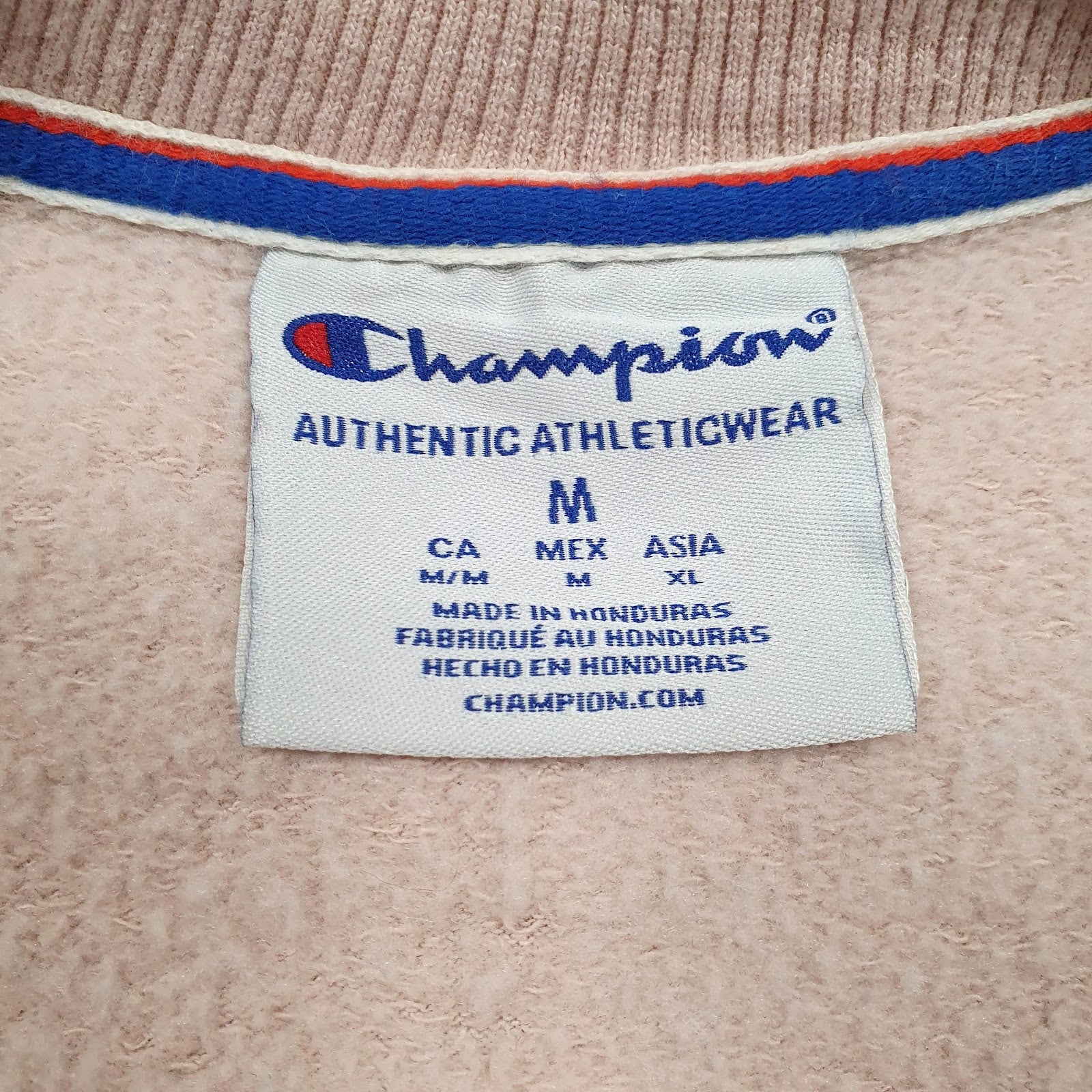Womens Pink Champion Spellout Crewneck Jumper