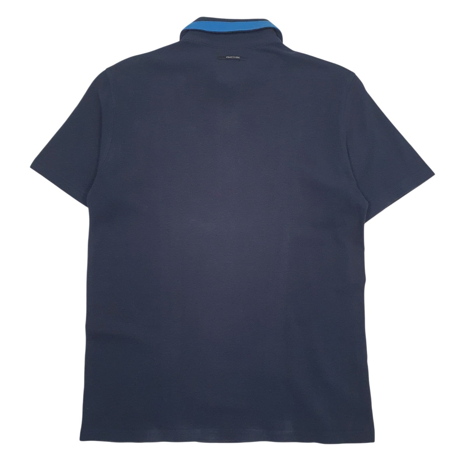 Mens Navy Versace Zip  Polo Shirt