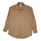 Mens Beige Lee Vintage 80s Cordoroy Western Pearl Snap Long Sleeve Shirt