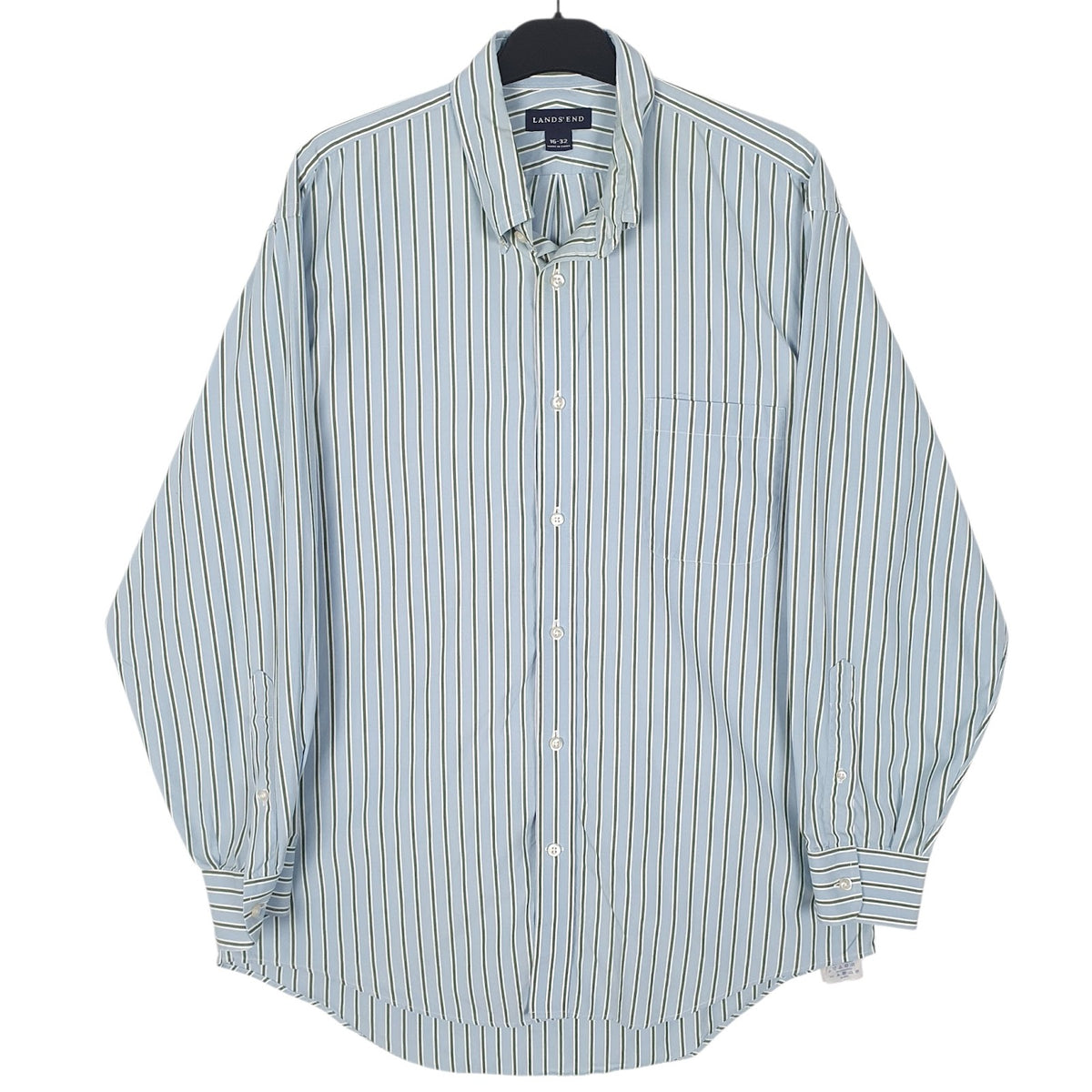 Mens Blue Lands End  Long Sleeve Shirt