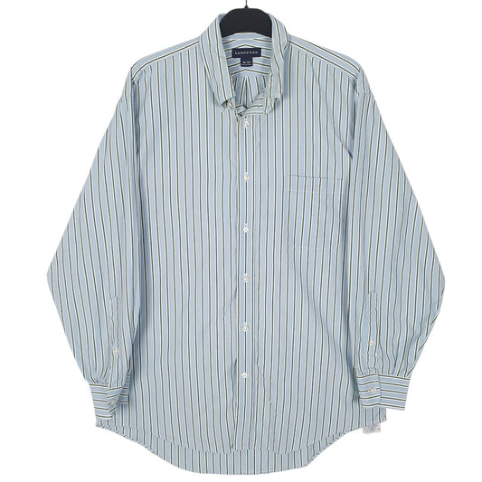 Mens Blue Lands End  Long Sleeve Shirt