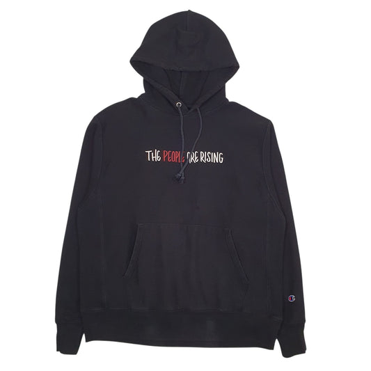 Mens Black Champion Reverse Weave Hoodie Jumper