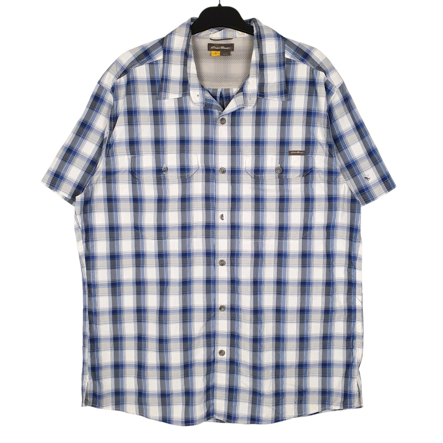 Mens Blue Eddie Bauer Hiking Walking Short Sleeve Shirt