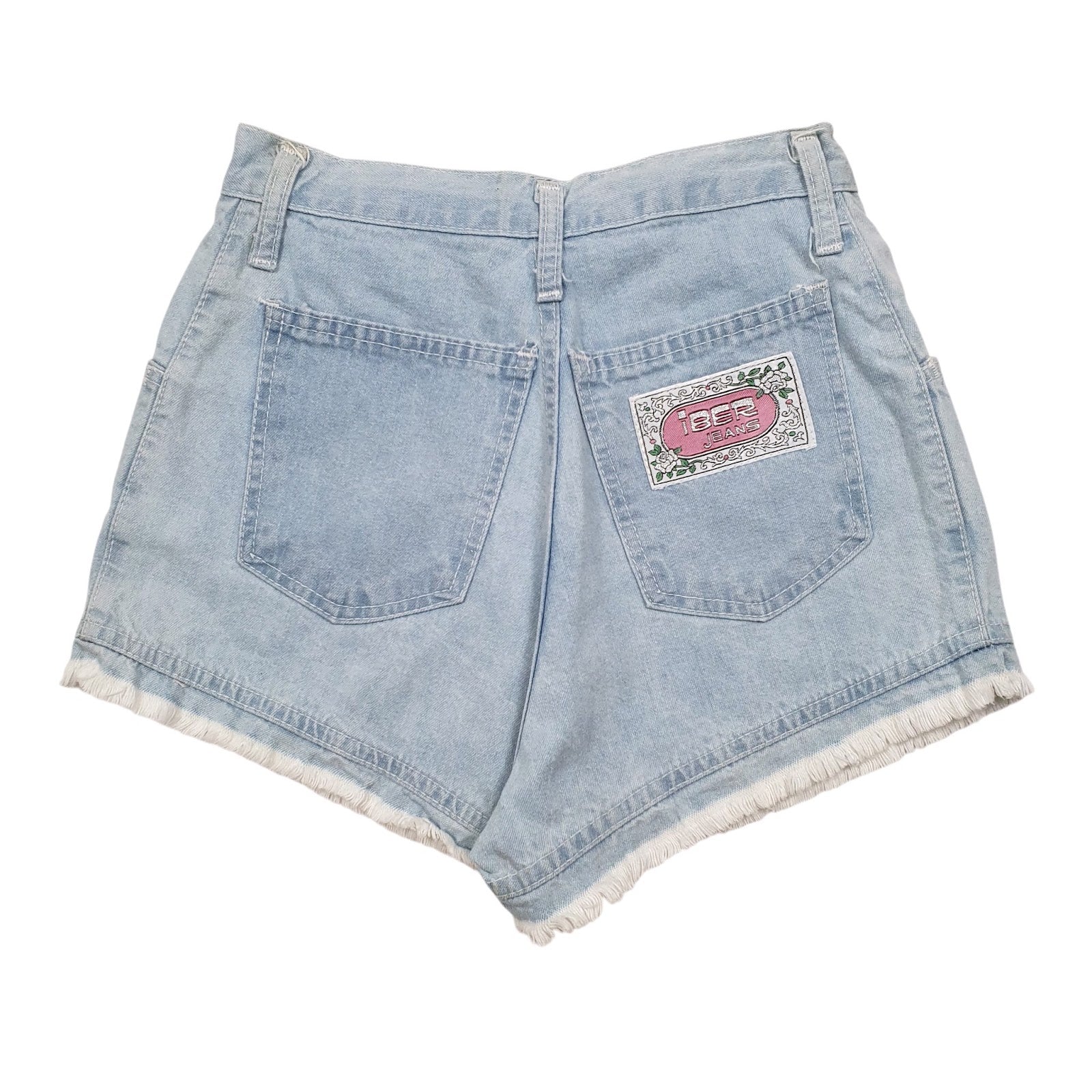 Womens Blue Iber Jeans Embroidered  Shorts