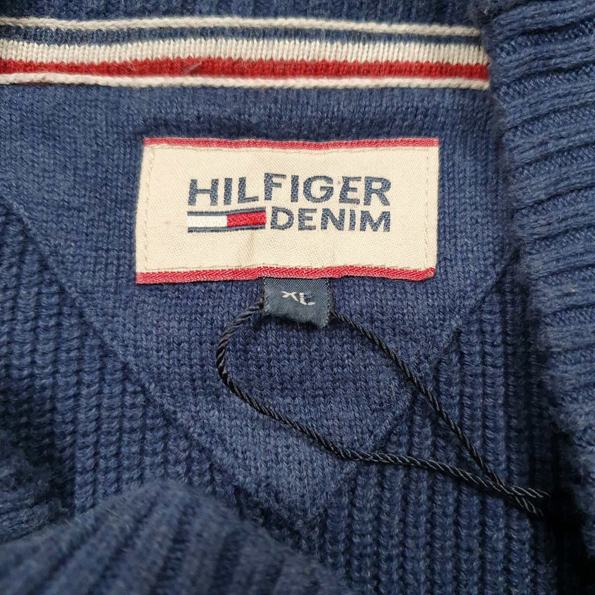 Womens Blue Tommy Hilfiger Knit Shoal Neck Jumper