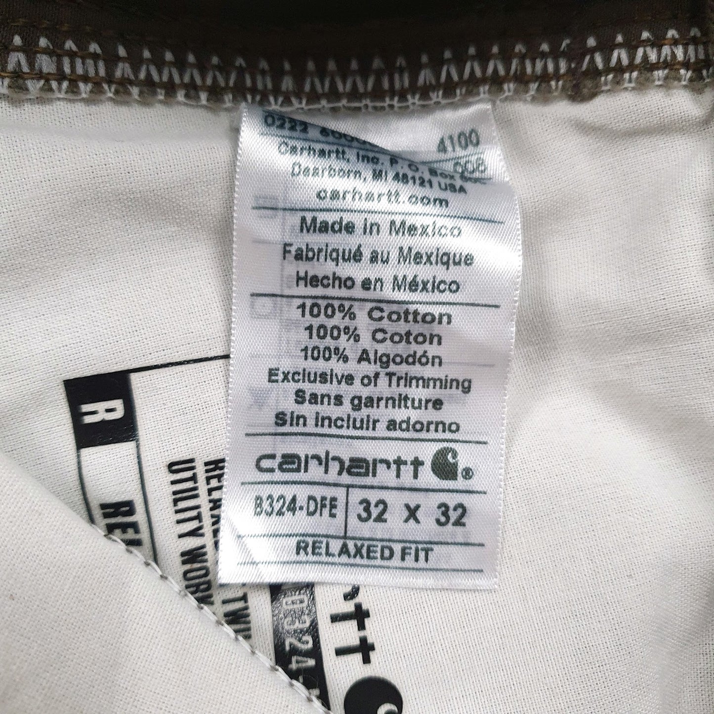 Mens Green Carhartt B324-DFE  Trousers