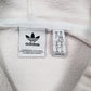 Womens White Adidas Crop Top Hoodie Jumper