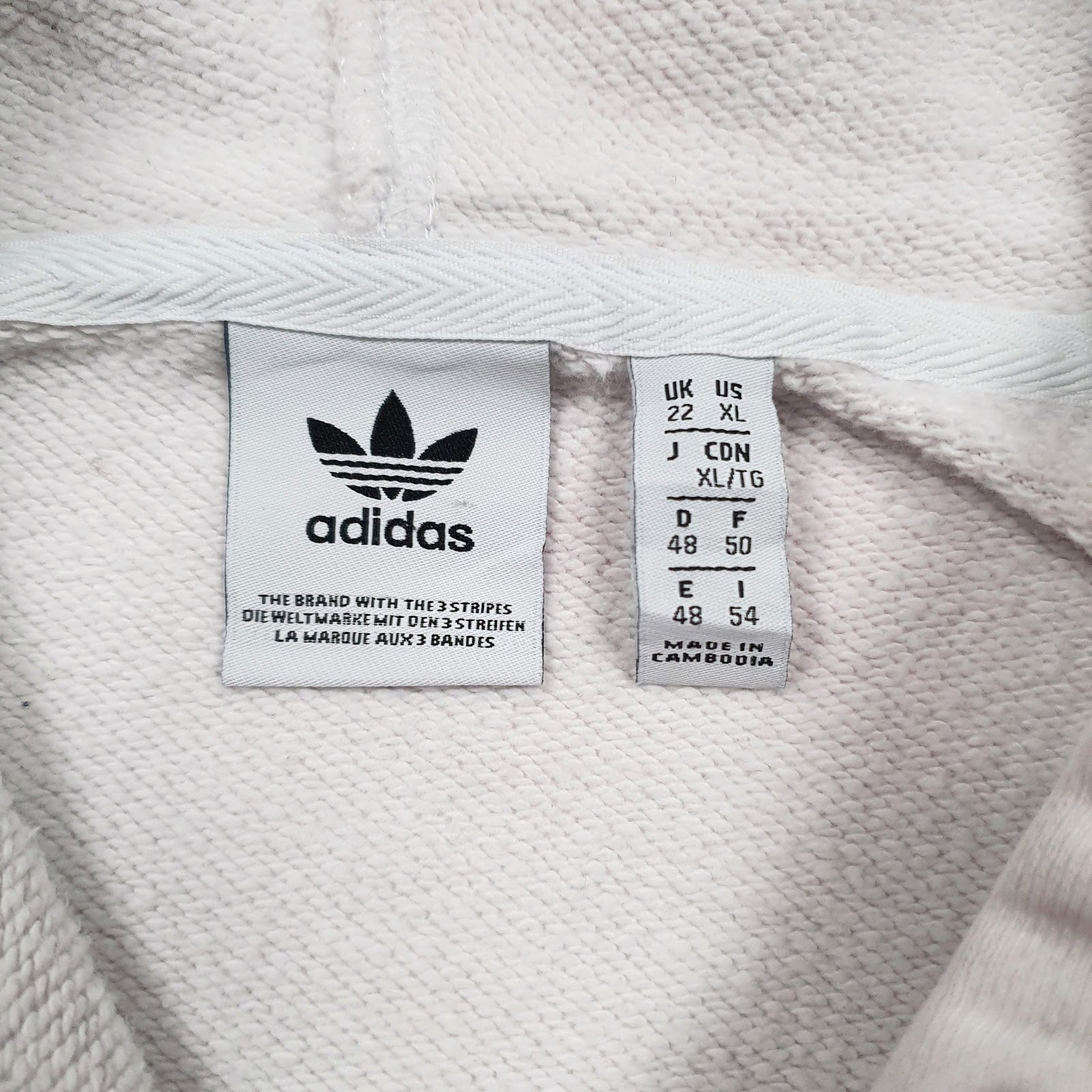 Womens White Adidas Crop Top Hoodie Jumper