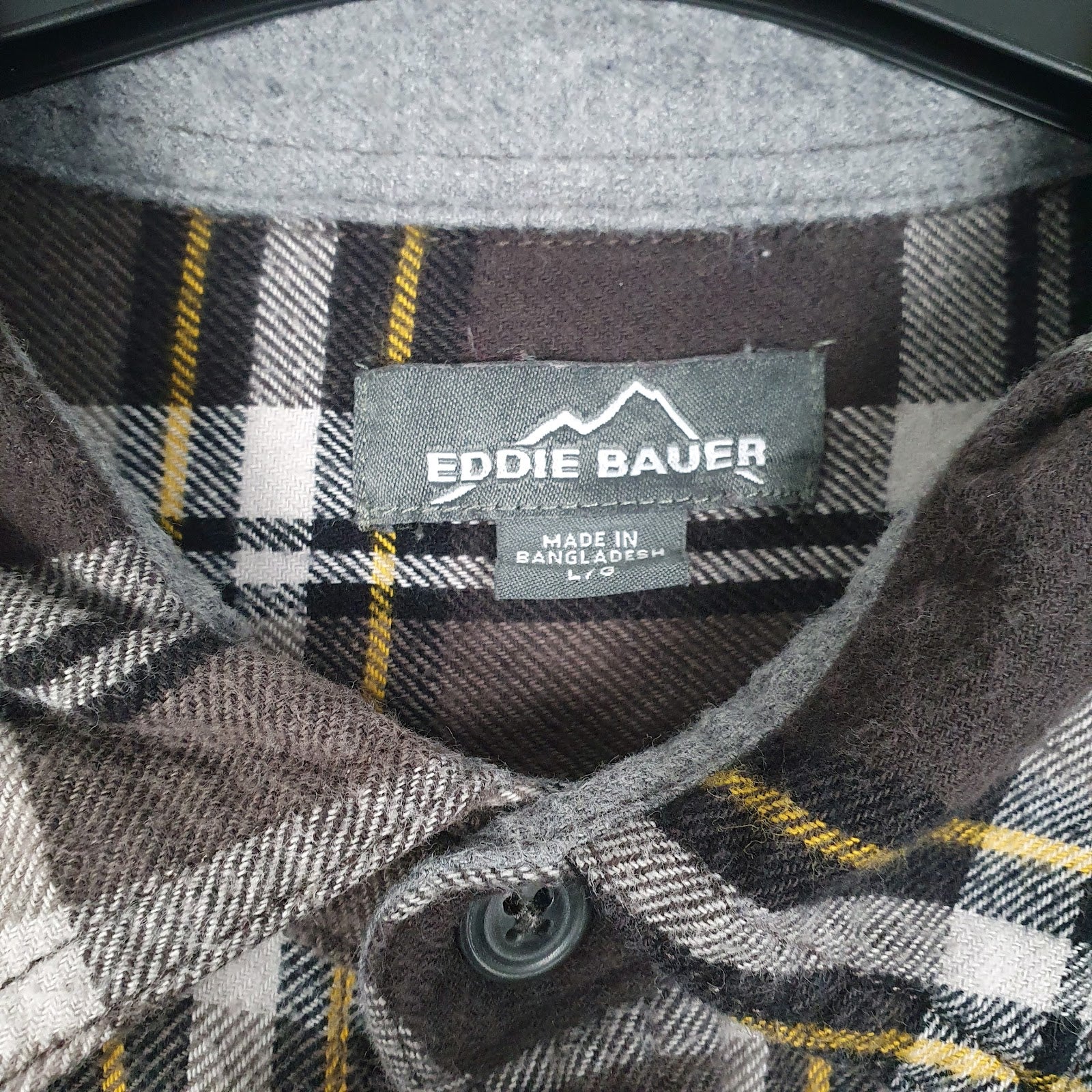 Mens Grey Eddie Bauer Flannel  Shirt
