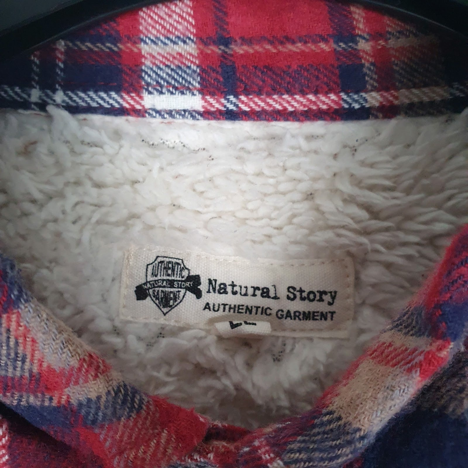 Mens Red Natural Story Flannel Sherpa Lined  Shirt
