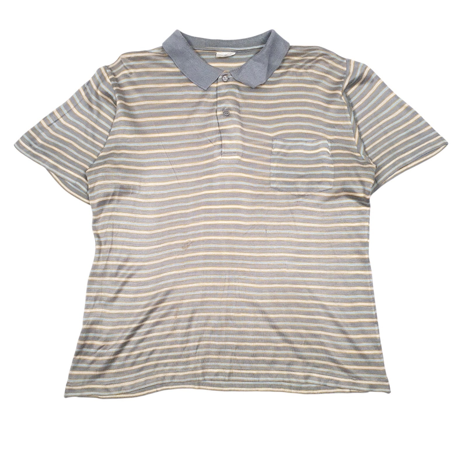 Mens Grey Unbranded Vintage Short Sleeve Polo Shirt