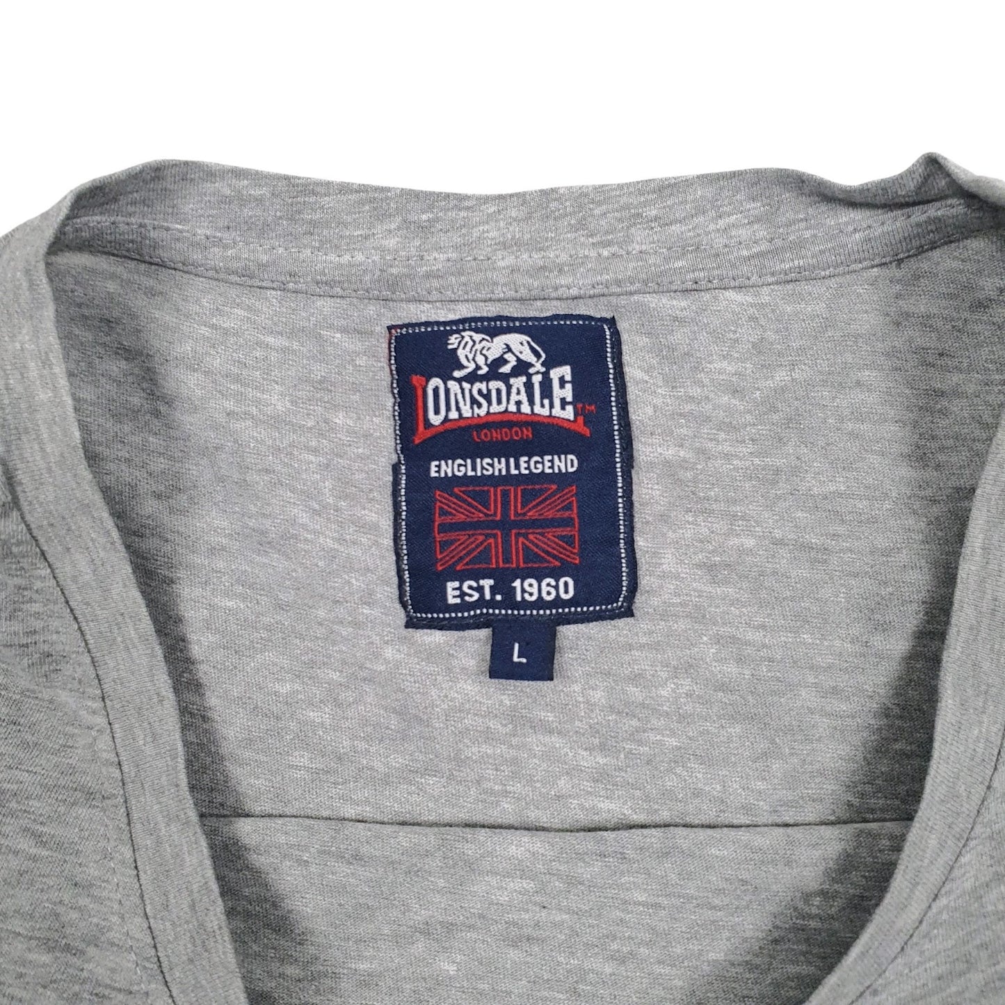 Mens Grey Lonsdale   T Shirt