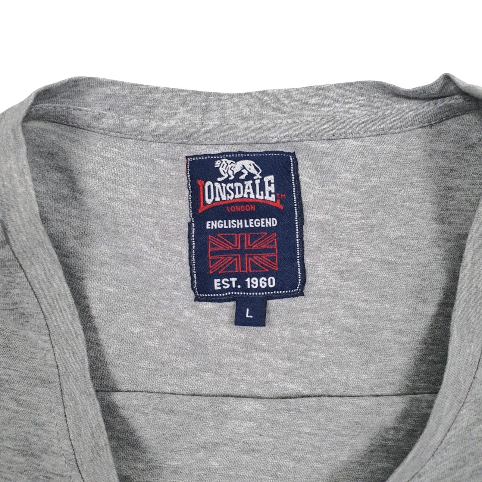 Mens Grey Lonsdale   T Shirt