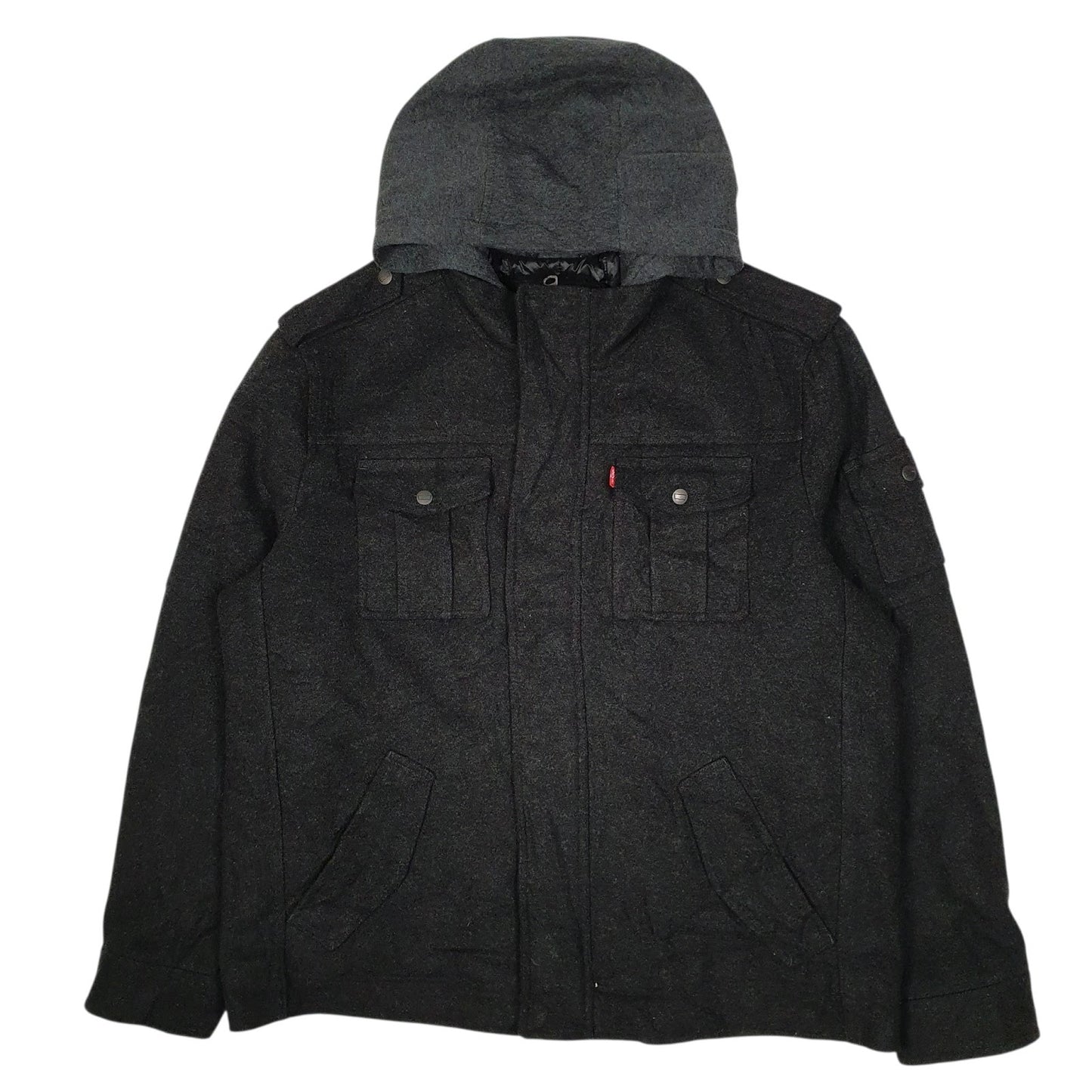 Mens Grey Levis Hoodie  Coat