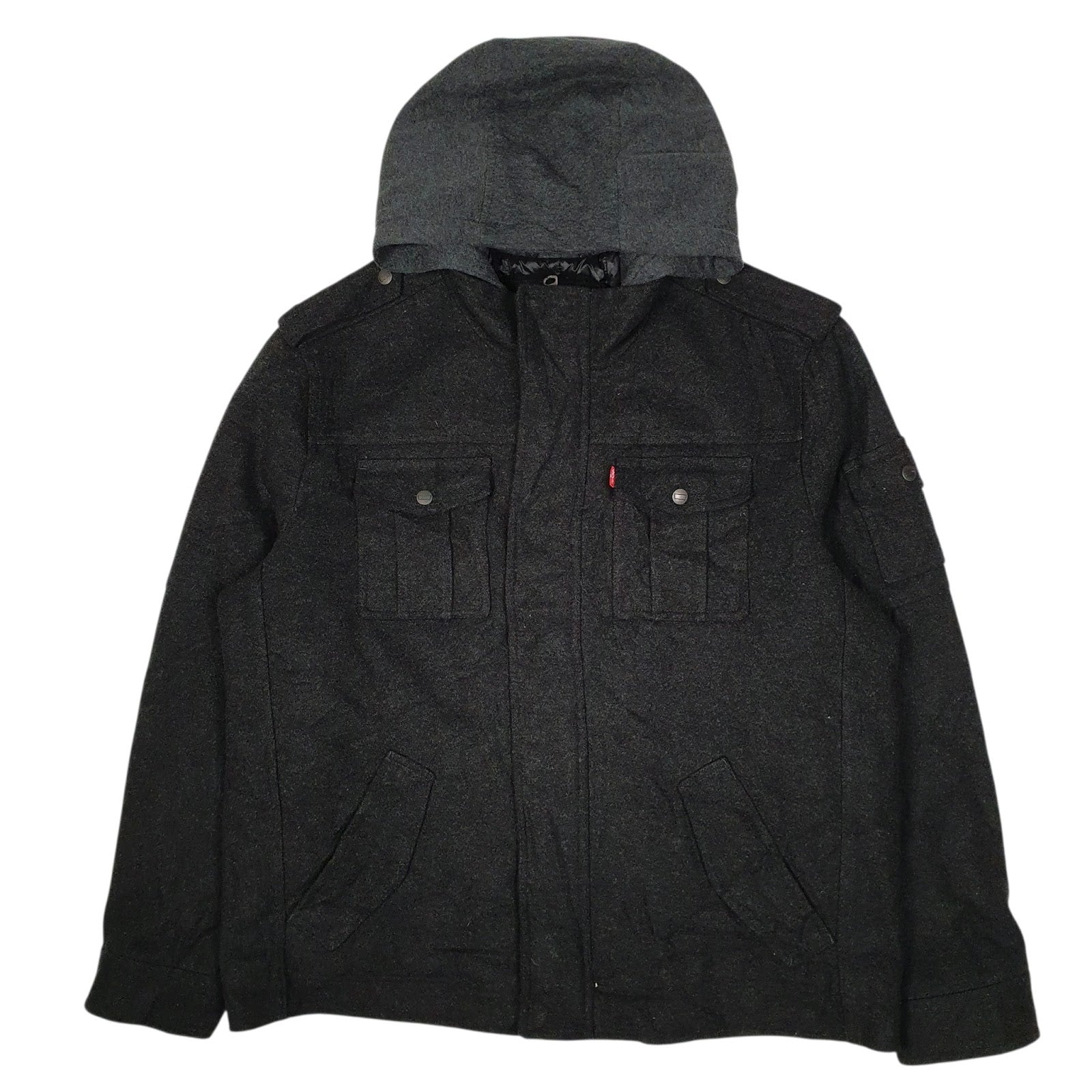Mens Grey Levis Hoodie  Coat