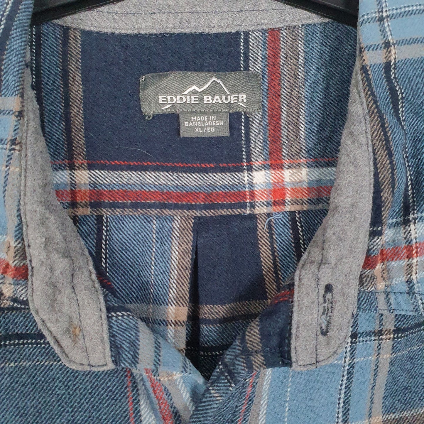 Mens Blue Eddie Bauer Flannel  Shirt