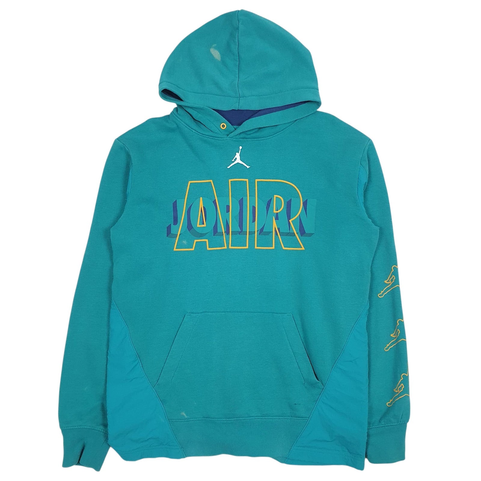 Mens Blue Air Jordan Spellout Hoodie Jumper