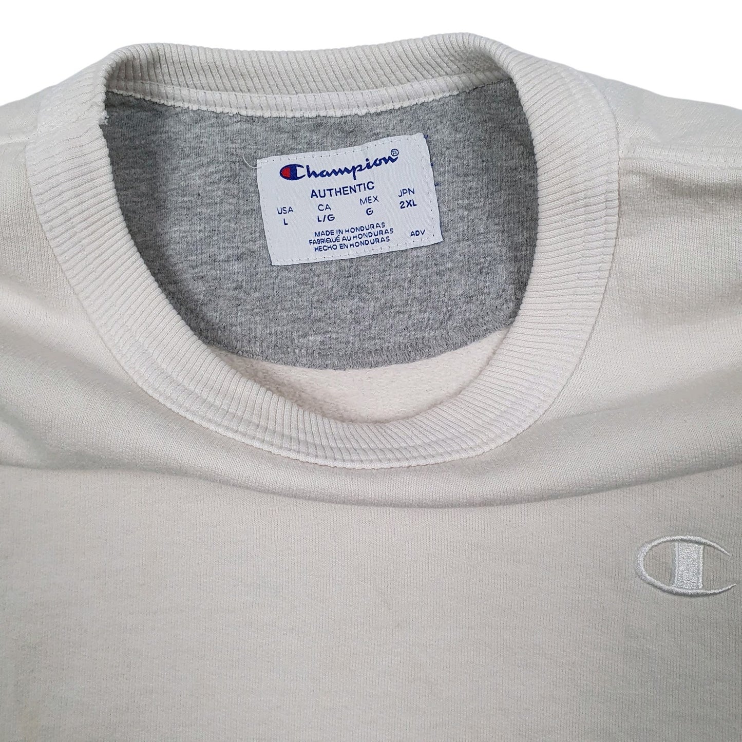 Mens White Champion  Crewneck Jumper