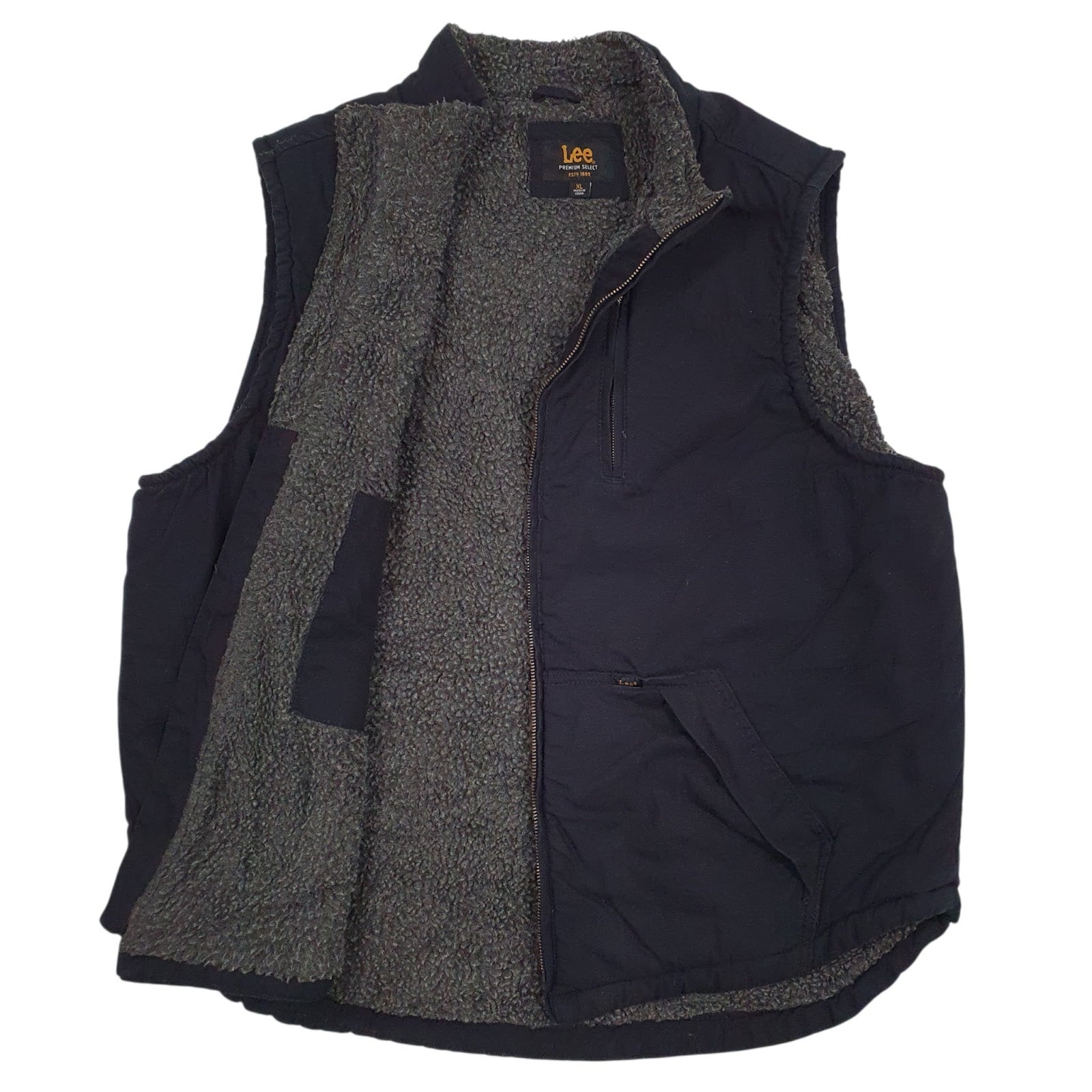 Mens Navy Lee Sherpa Lining  Coat