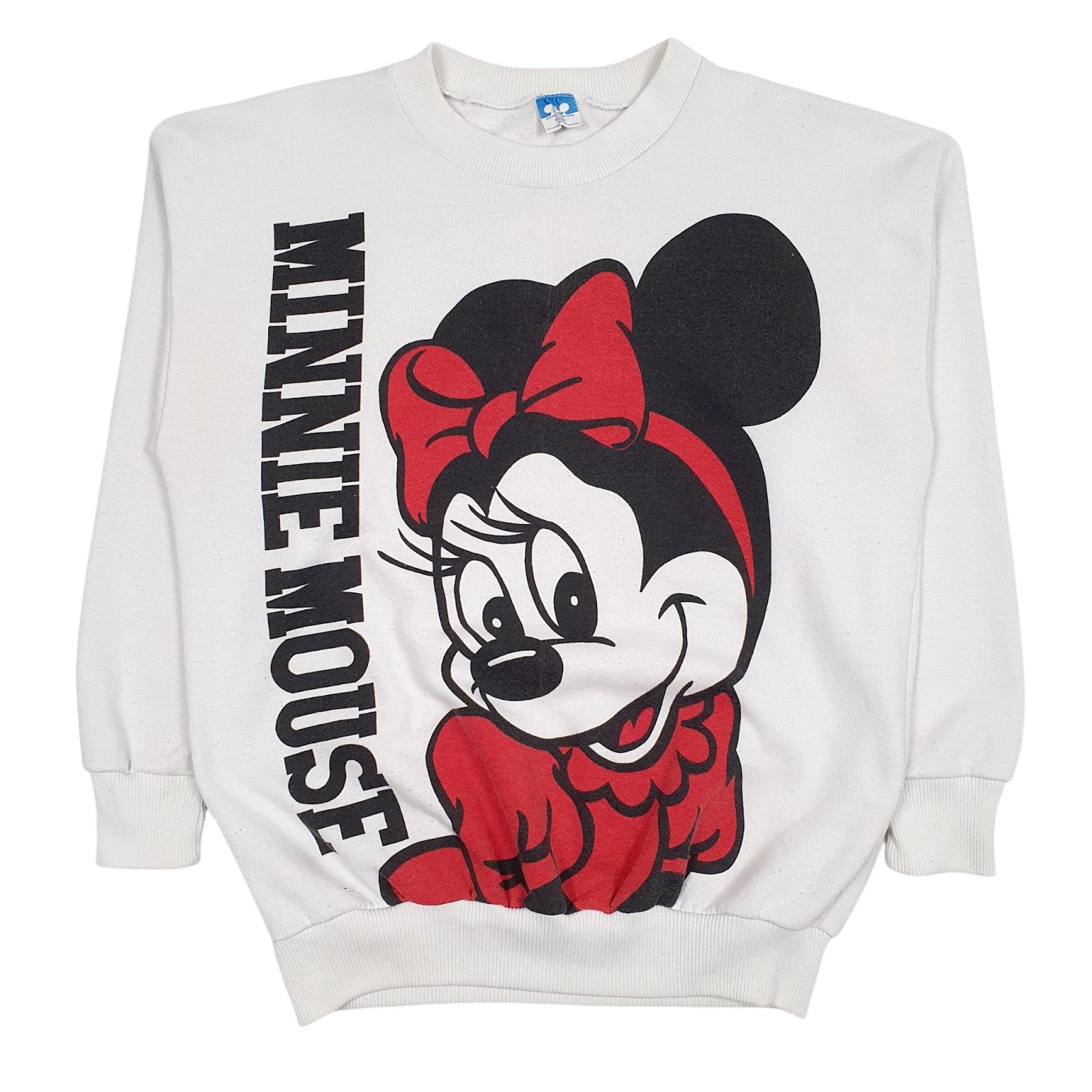 Mens White Disney Minnie Mouse Vintage 90s Made In USA Crewneck Jumper