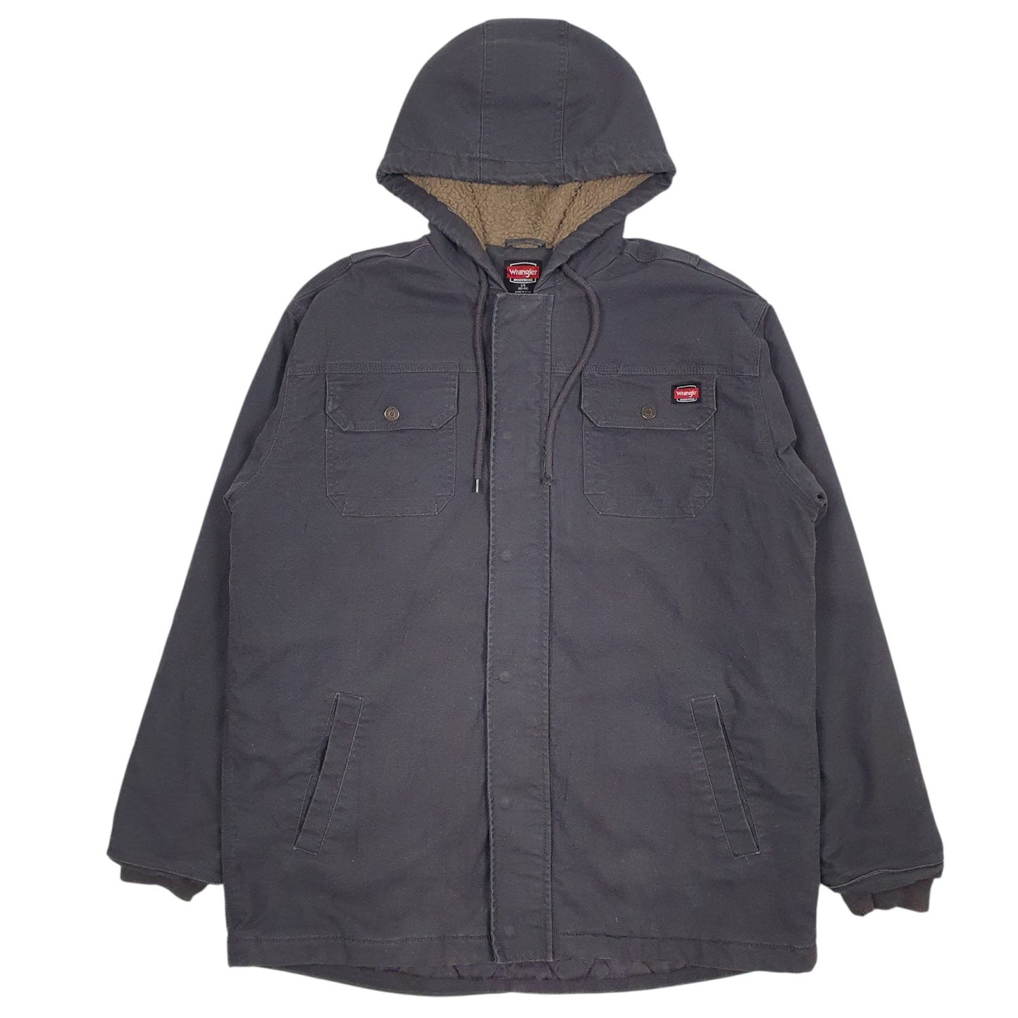 Mens Grey Wrangler Sherpa Lined  Coat