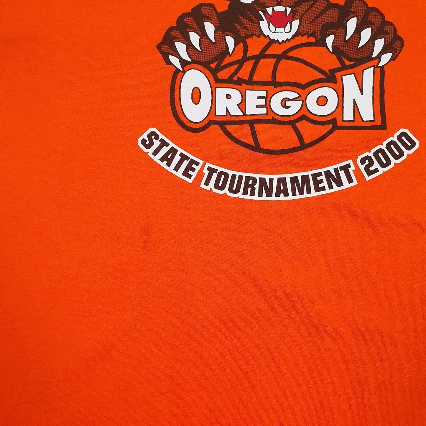 Mens Orange Gildan Panther Basketball Vintage 00s  T Shirt