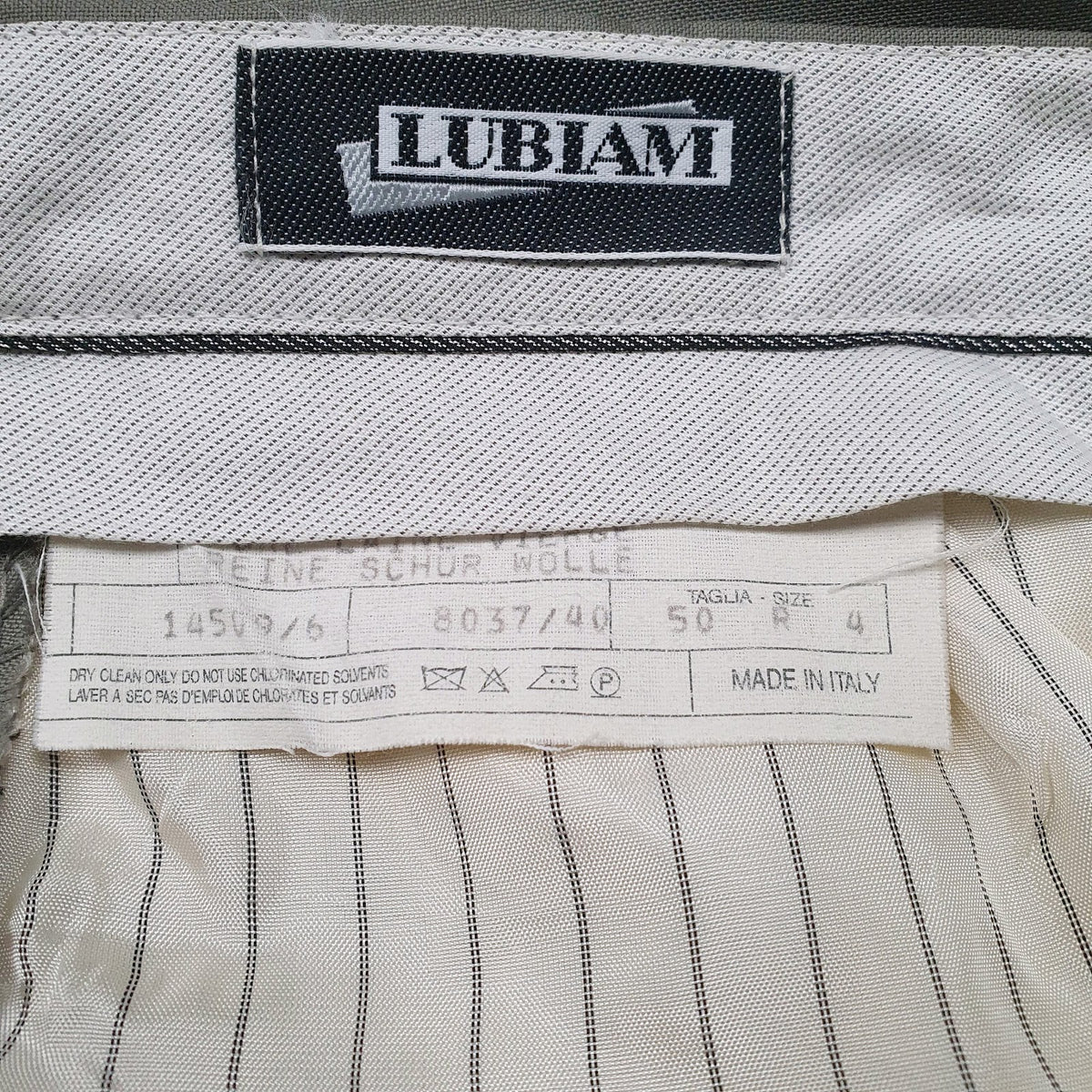 Mens Green Lubiam Vintage Pleated  Trousers