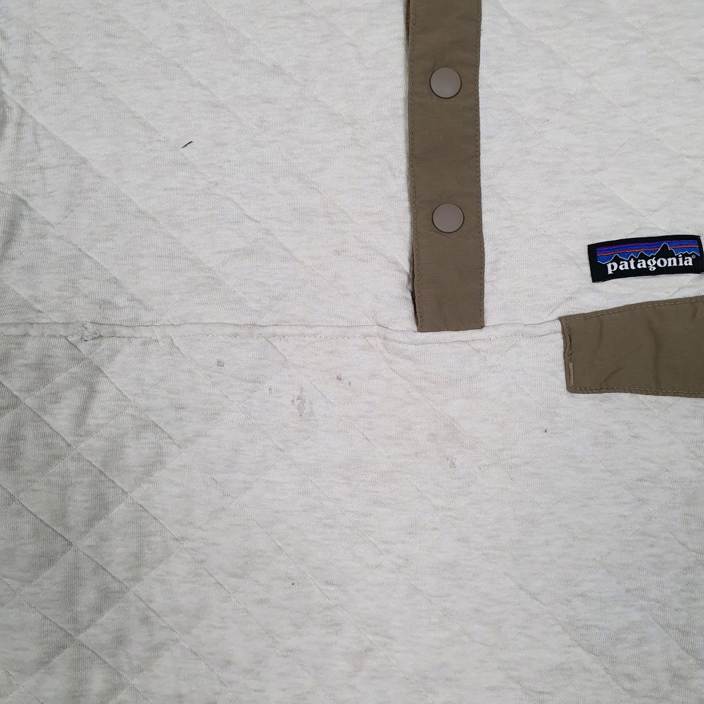 Mens Cream Patagonia Organic Snap T Quarter Zip Jumper