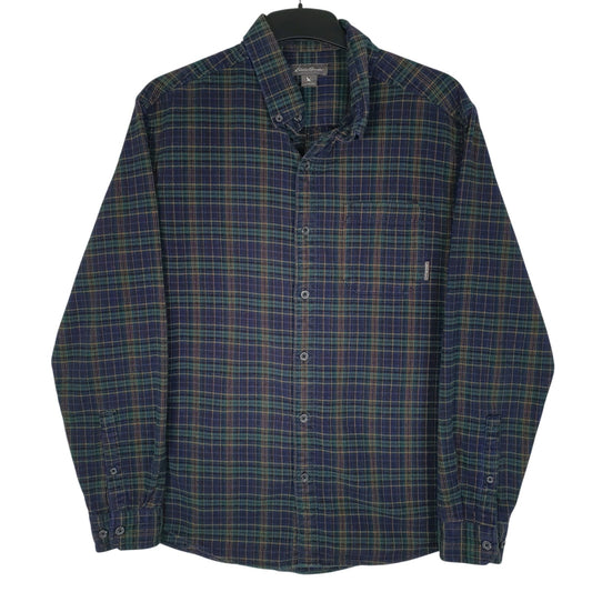 Mens Blue Eddie Bauer Flannel Long Sleeve Shirt