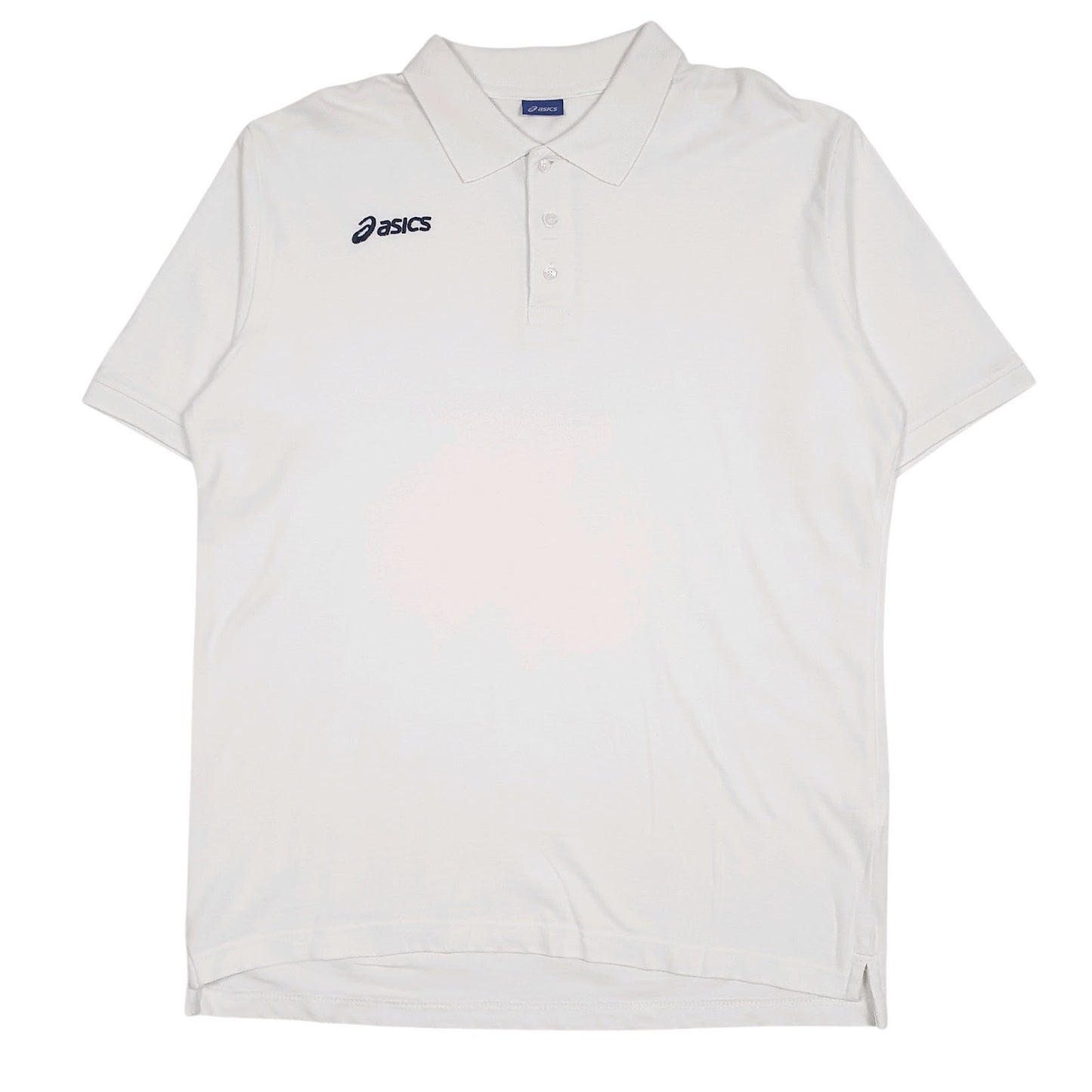 Mens White Asics  Short Sleeve Polo Shirt
