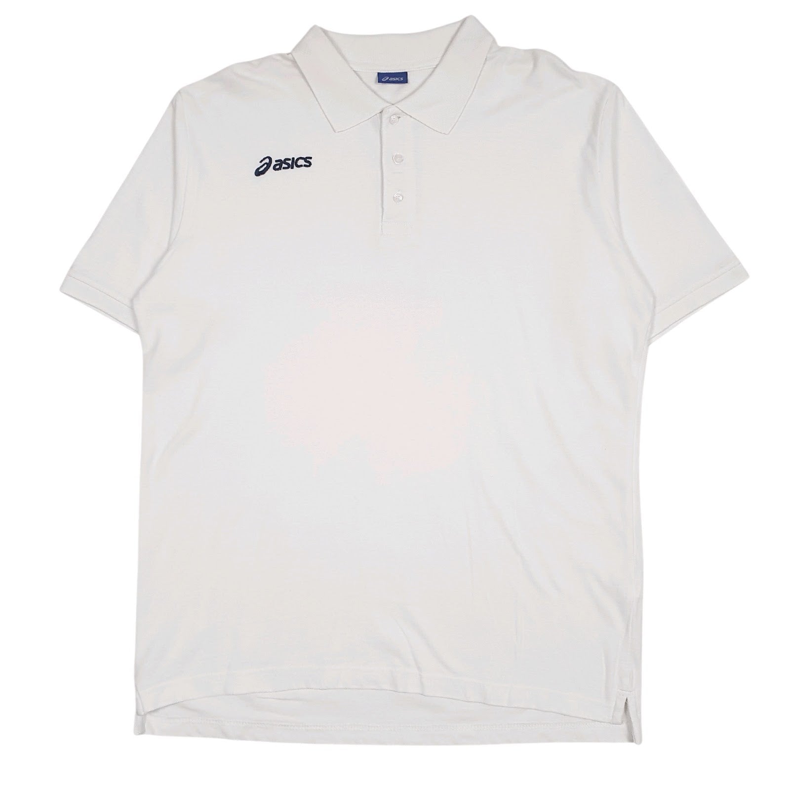 Mens White Asics  Short Sleeve Polo Shirt