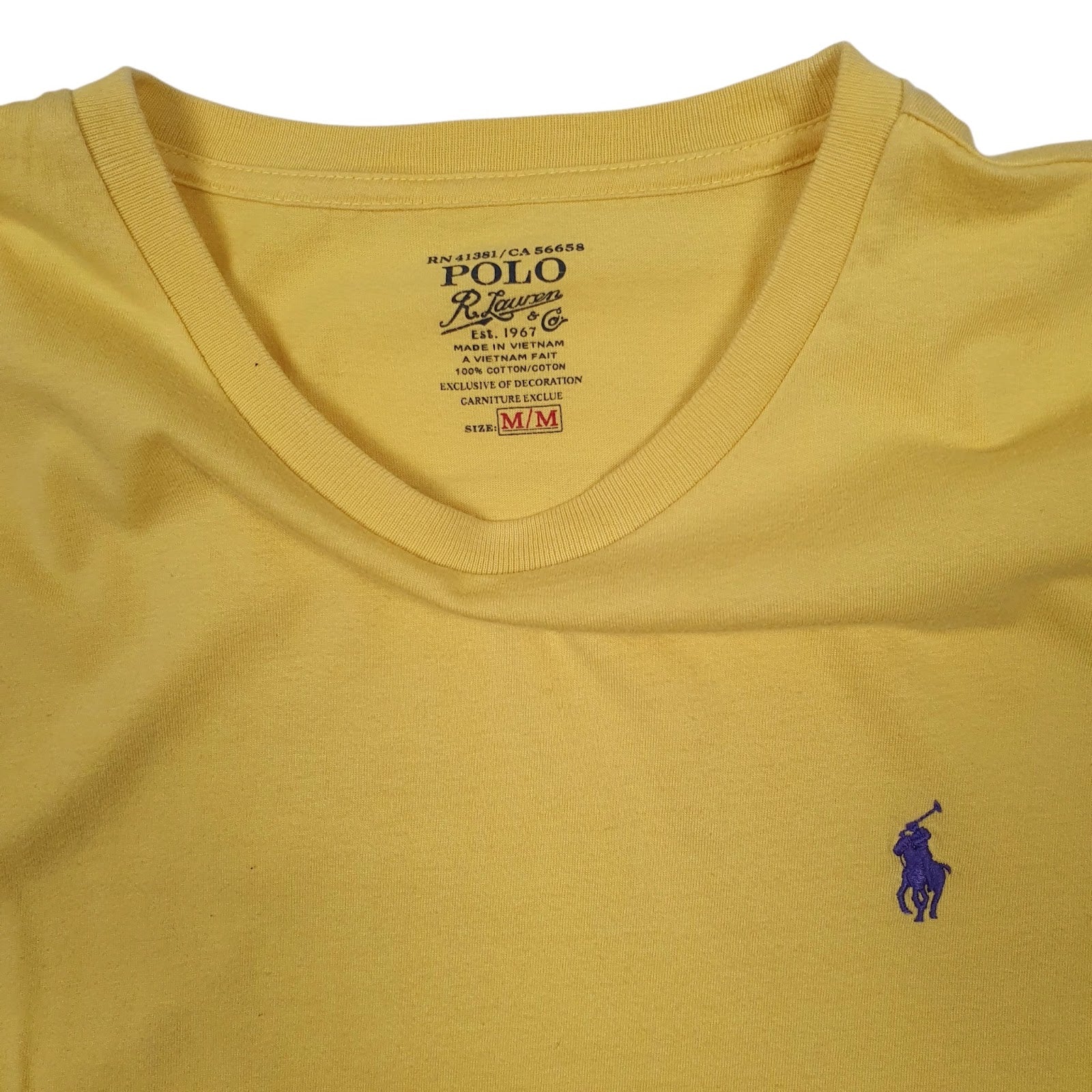 Mens Yellow Polo Ralph Lauren   T Shirt
