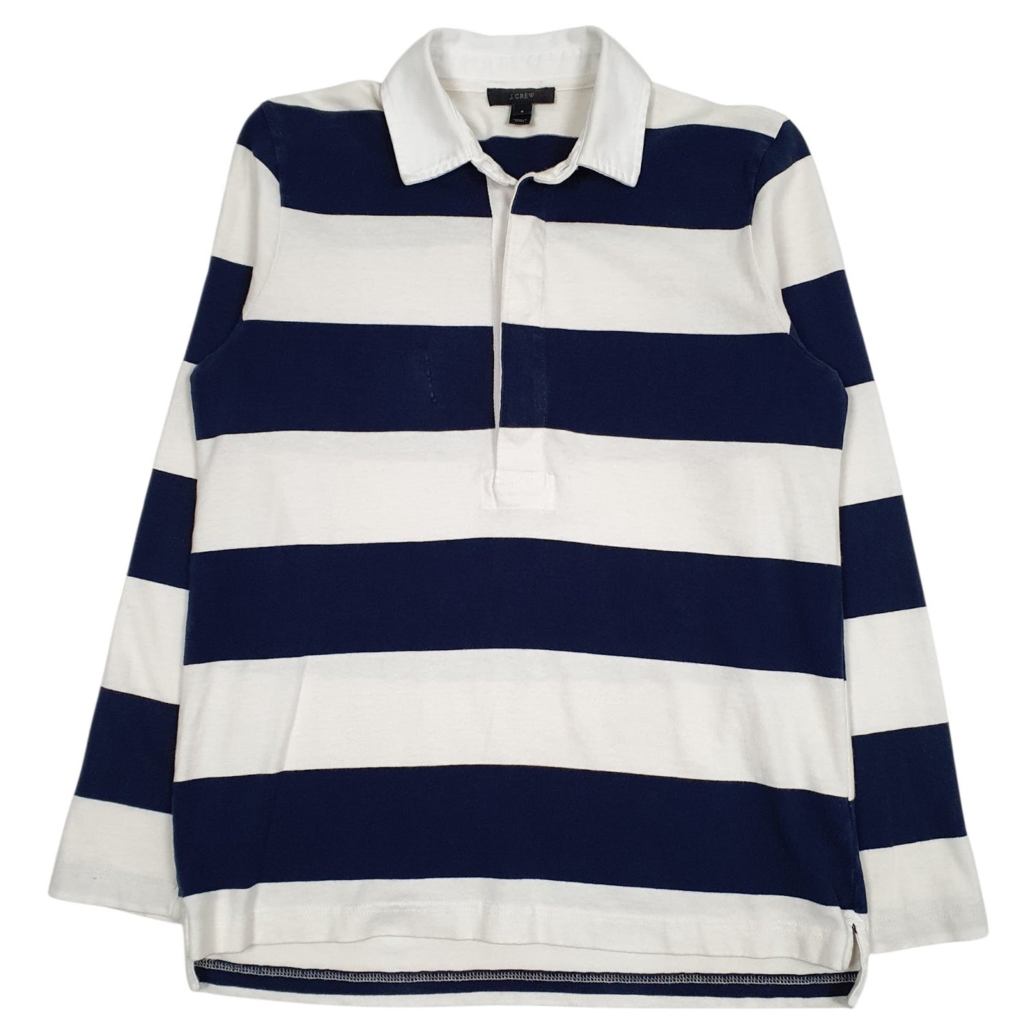 Mens White J Crew Rugby Long Sleeve Polo Shirt