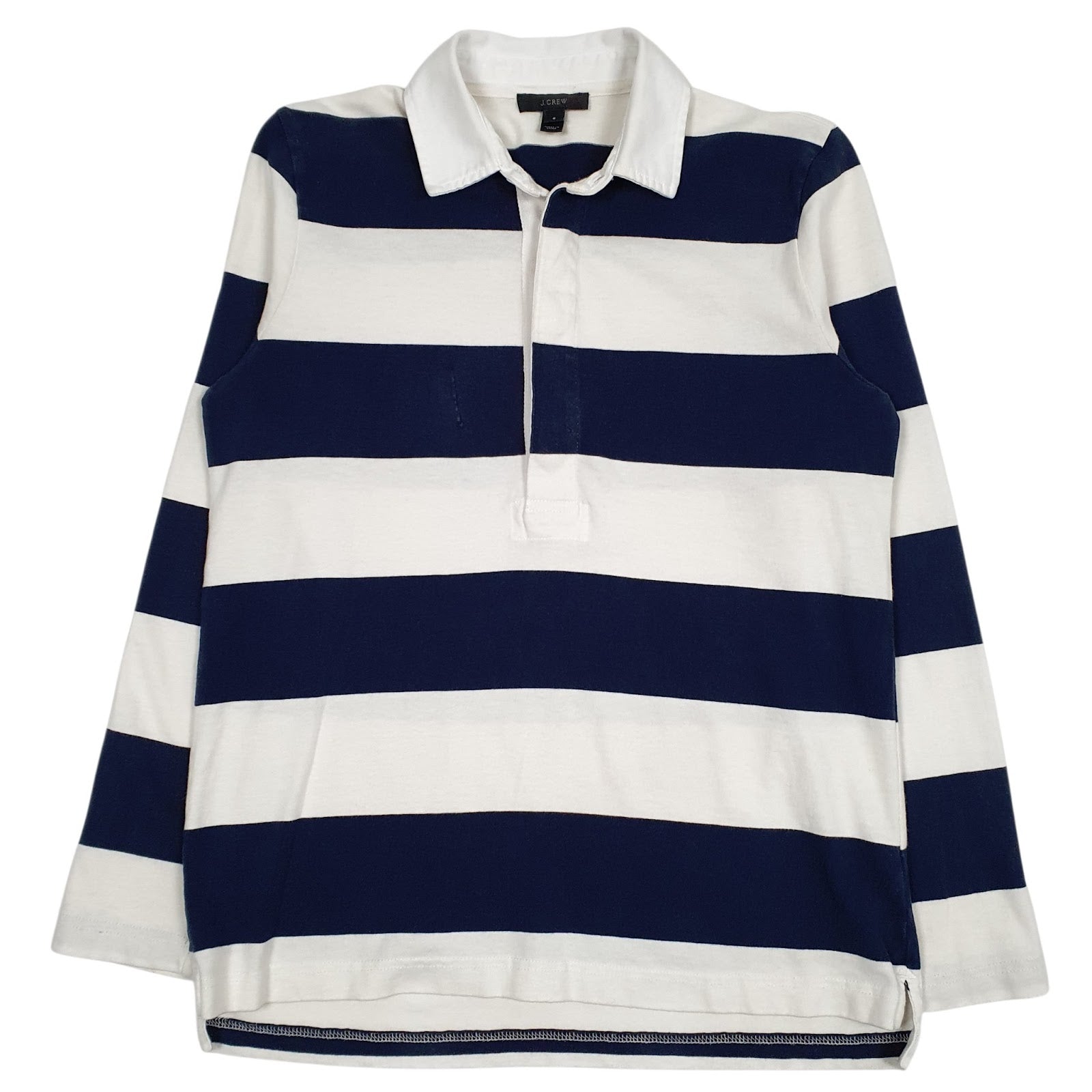 Mens White J Crew Rugby Long Sleeve Polo Shirt