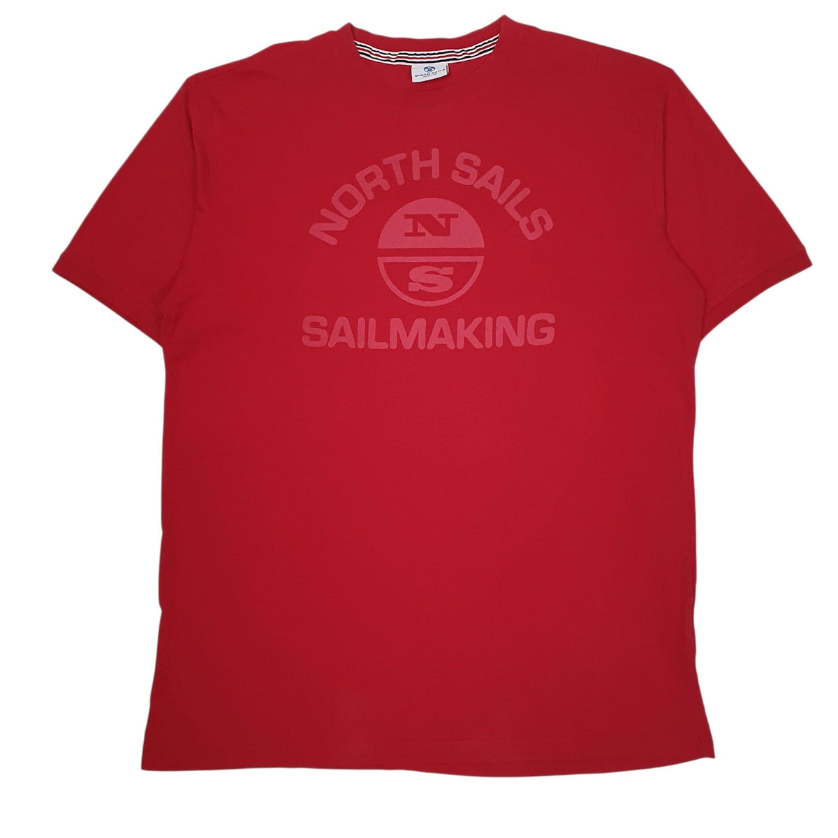 Mens Red North Sails Spellout Short Sleeve T Shirt