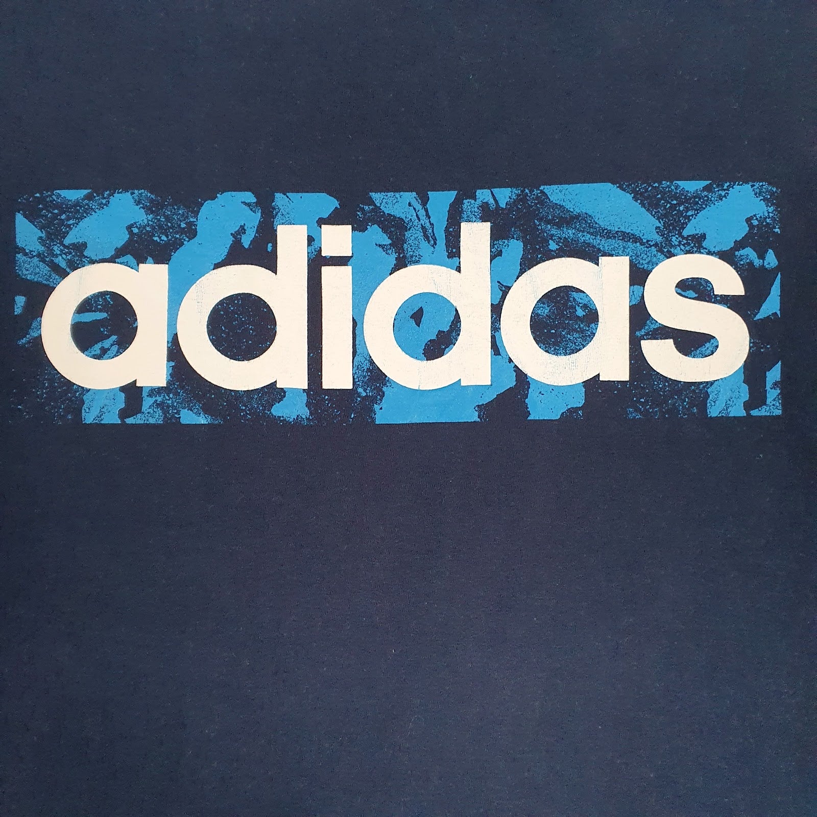 Mens Navy Adidas Spellout  T Shirt