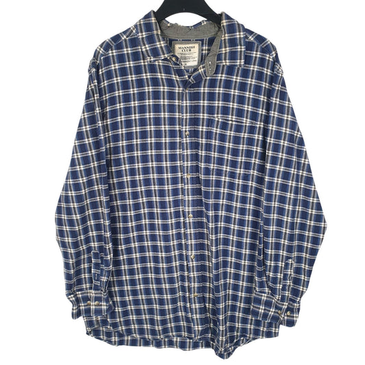 Mens Blue Mannish Club Flannel Long Sleeve Shirt