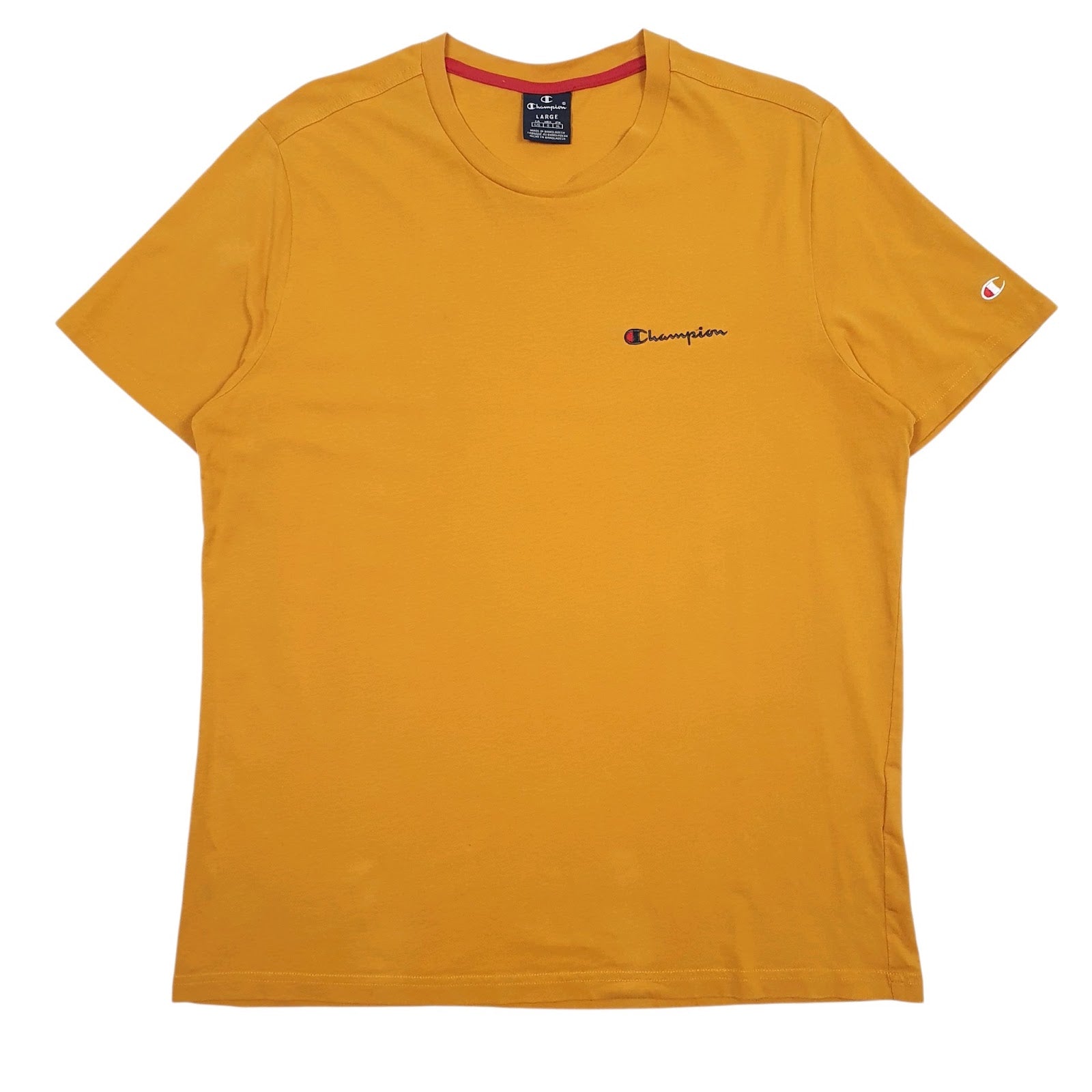 Mens Yellow Champion  Short Sleeve T Shirt