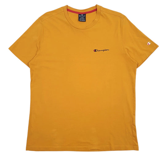Mens Yellow Champion  Short Sleeve T Shirt