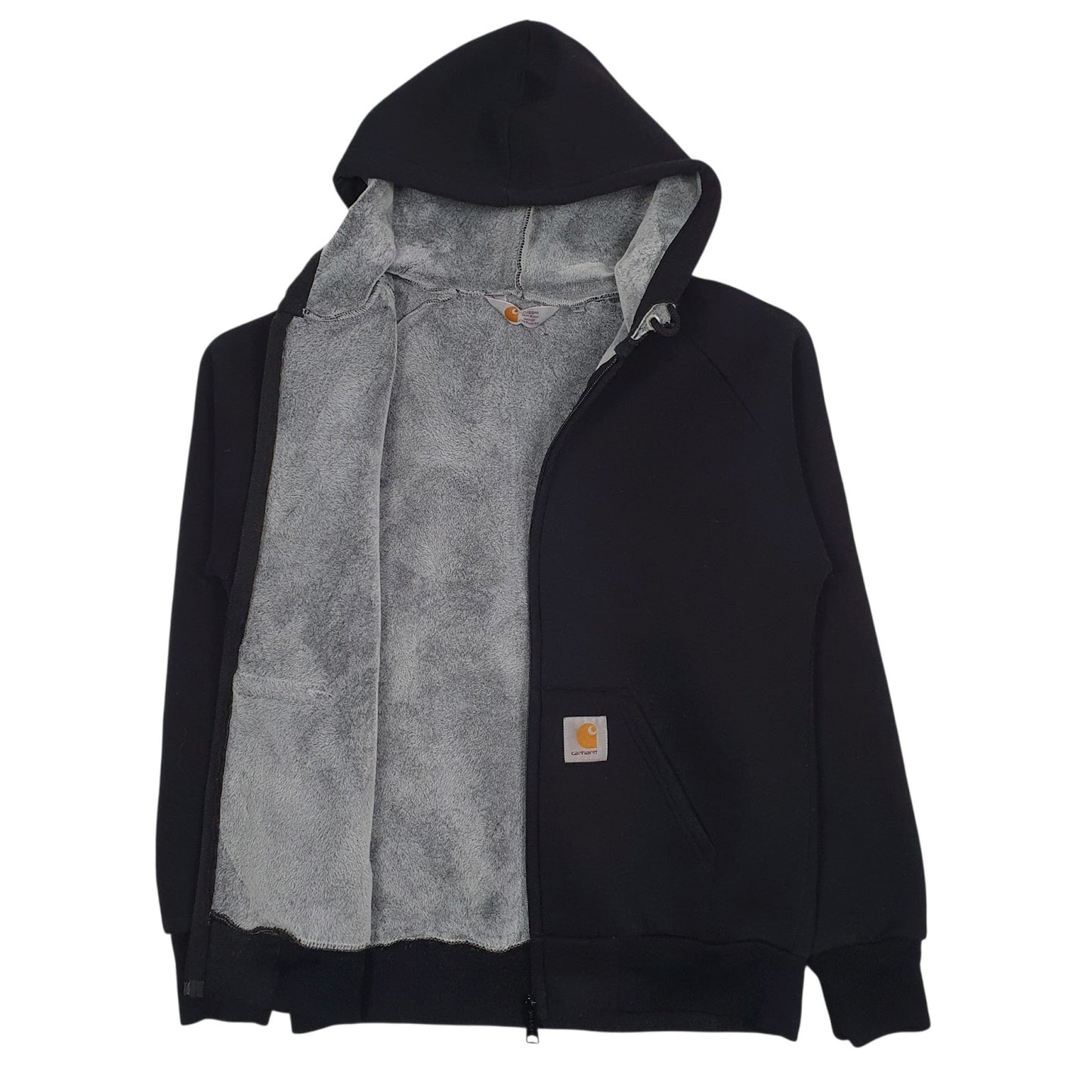 Mens Black Carhartt Car-Lux Hooded Thermo Sweat Full Zip Jumper