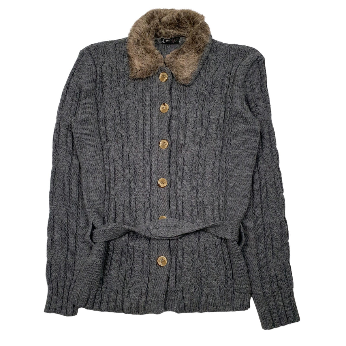 Womens Grey Zhebu Knit Cardigan Jumper