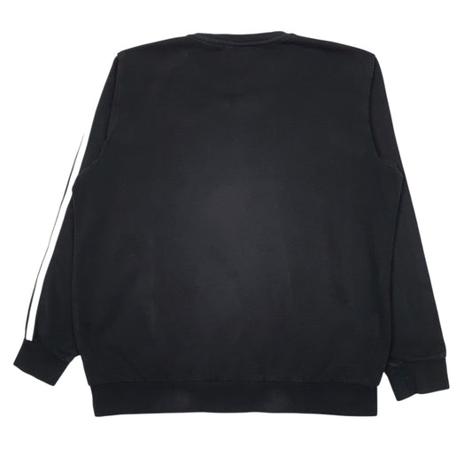 Mens Black Adidas Spellout Crewneck Jumper