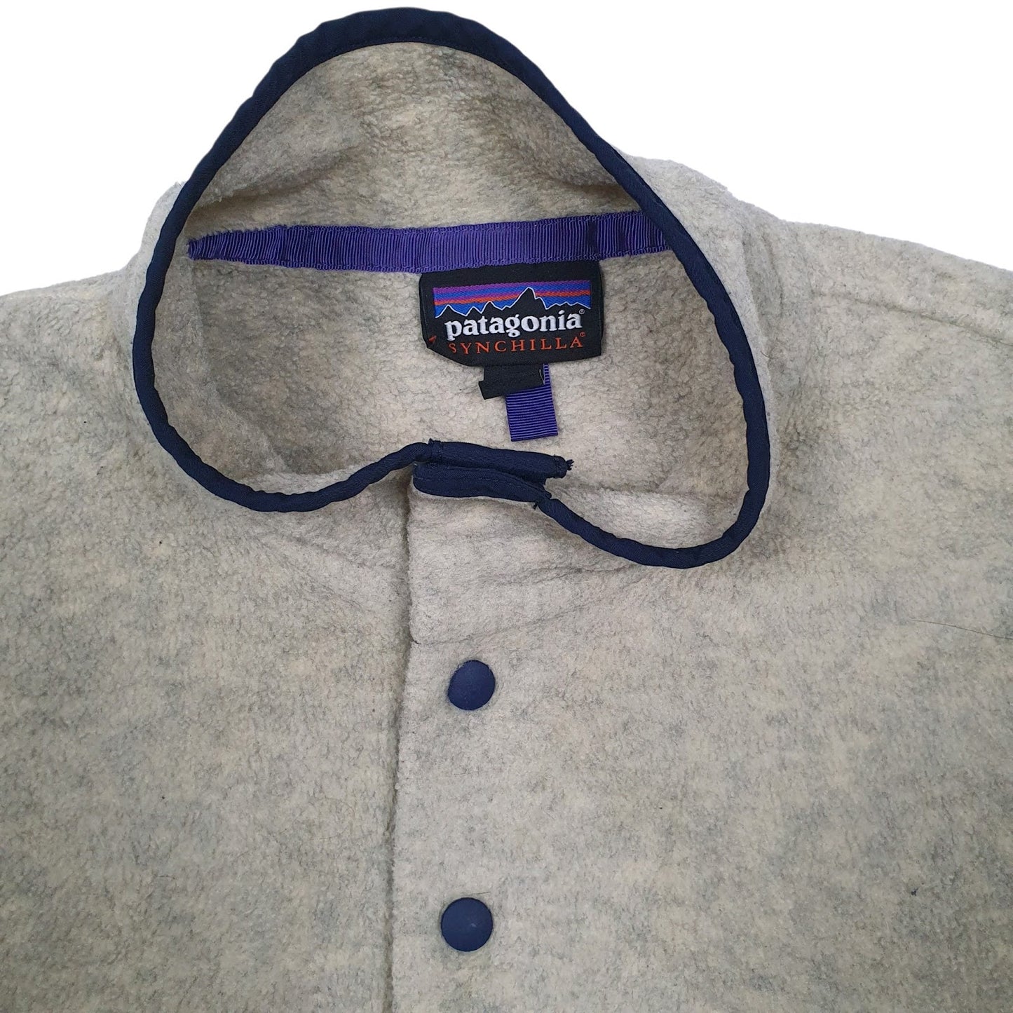 Mens Cream Patagonia Synchilla Quarter Zip Jumper