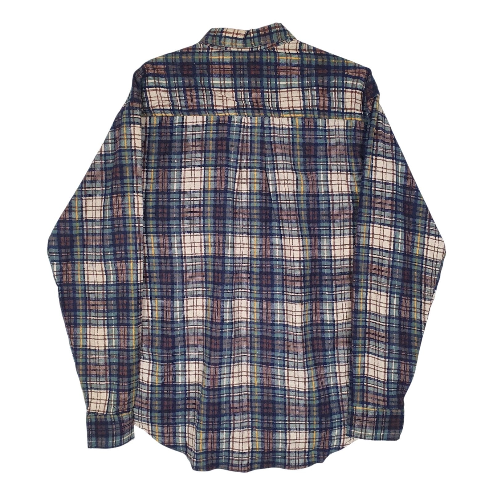 Mens Beige Smart Shirt Vintage Flannel  Shirt