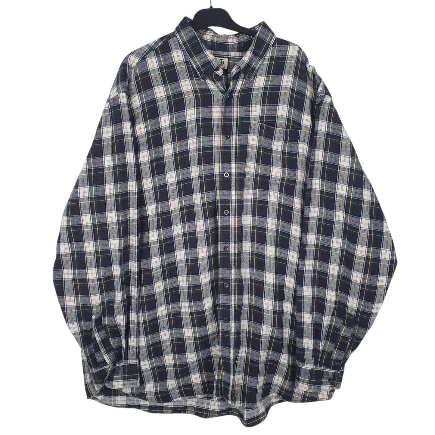 Mens Navy L.L.Bean Flannel Long Sleeve Shirt