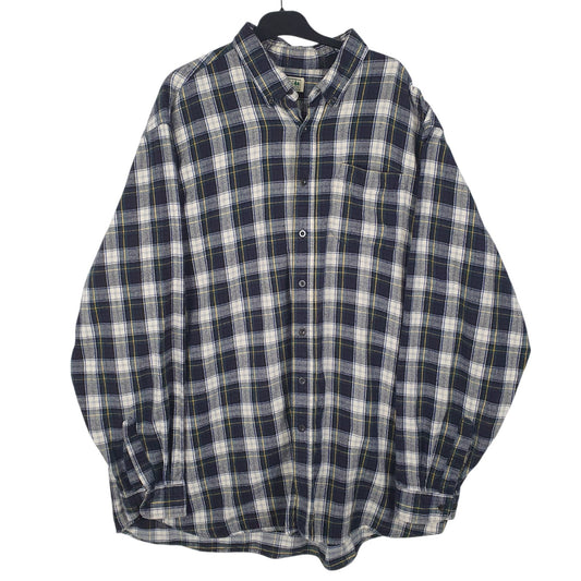 Mens Navy L.L.Bean Flannel Long Sleeve Shirt
