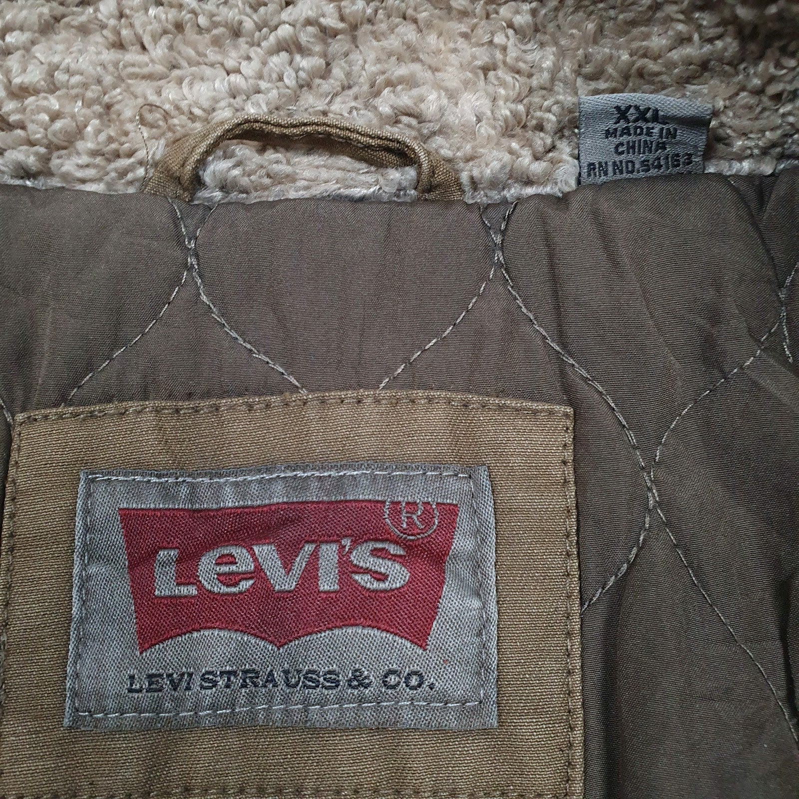 Mens Brown Levis Padded  Coat