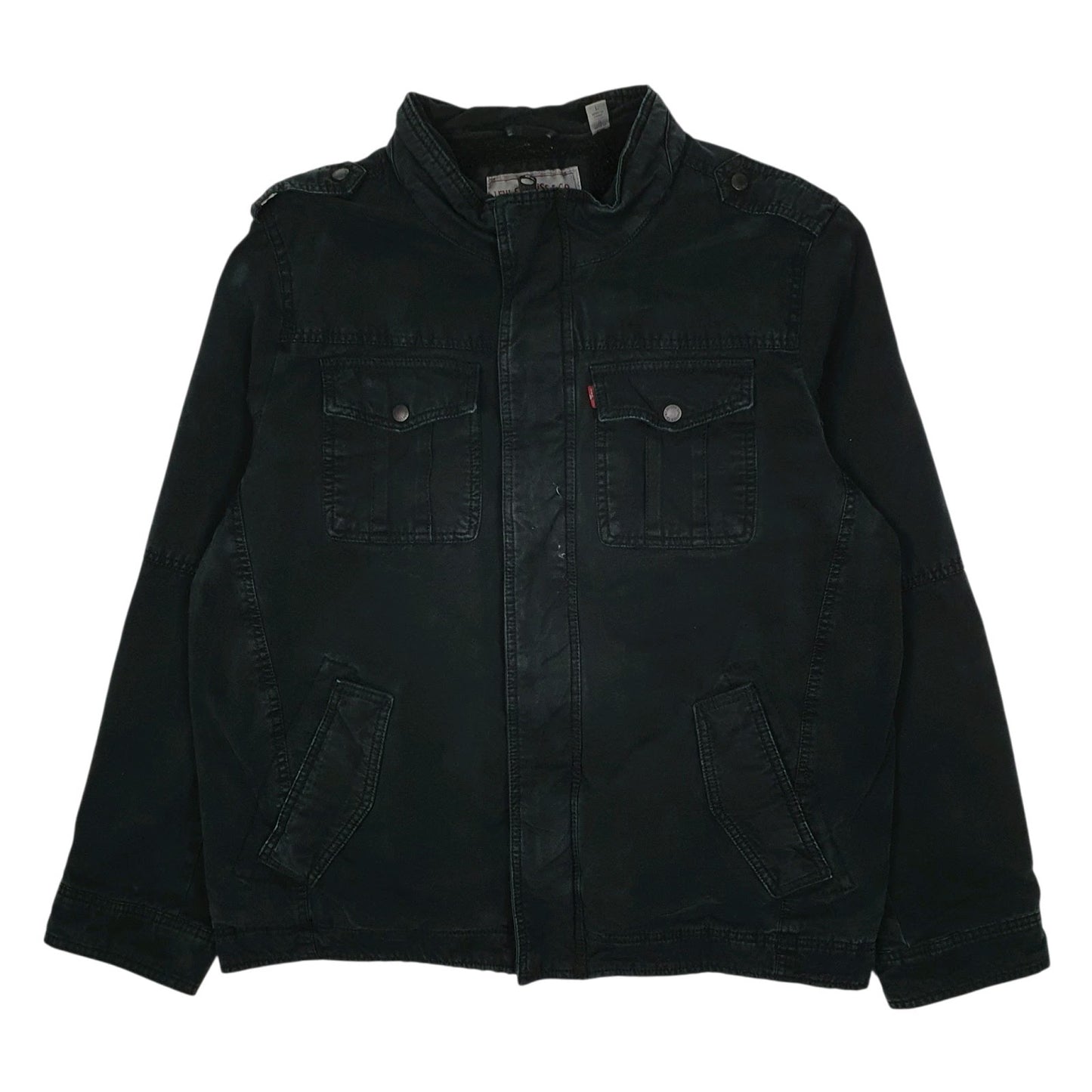 Mens Black Levis Bomber Type 3 Trucker Sherpa Lined Windbreaker  Coat