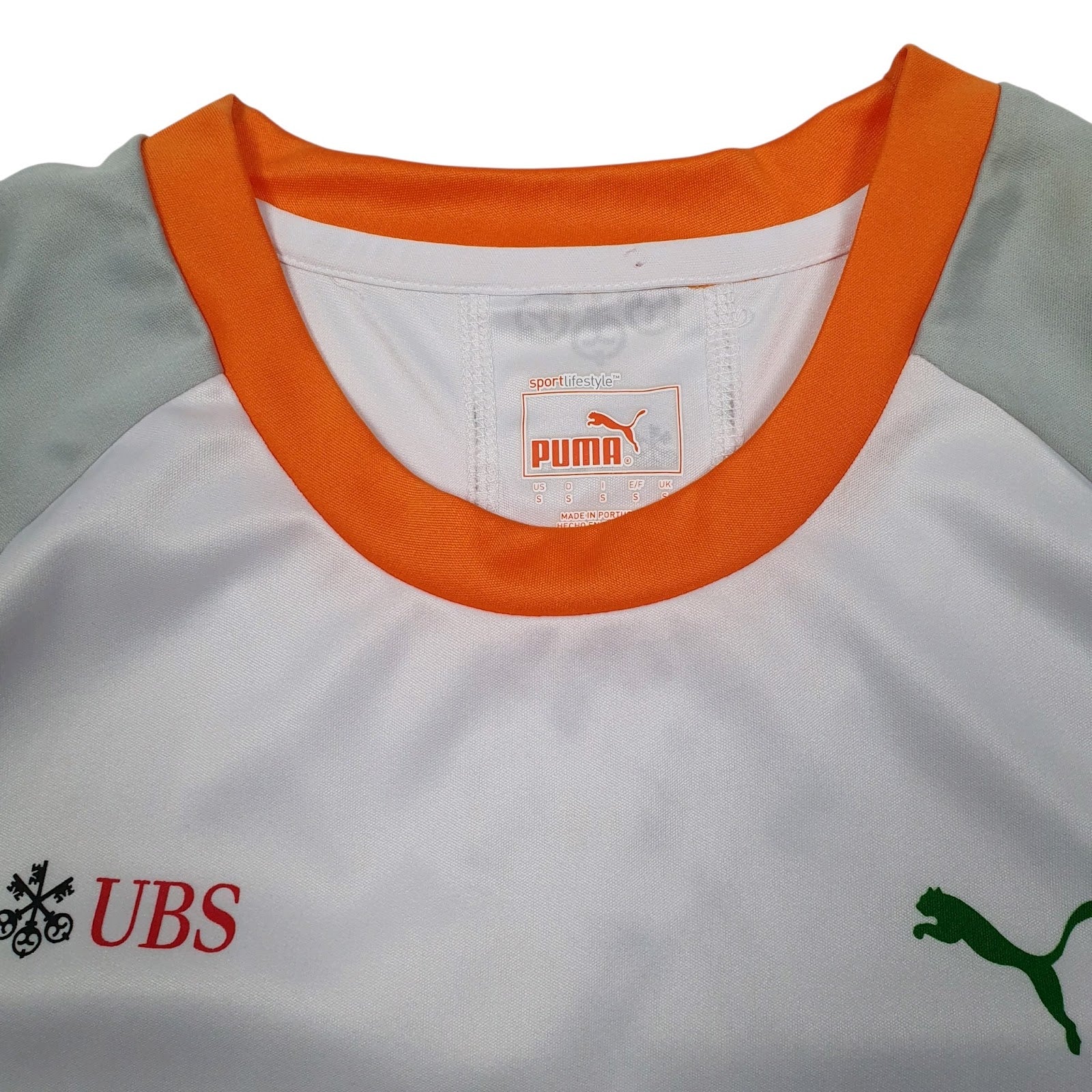 Mens White Puma UBS Kids Cup Football Jersey  T Shirt